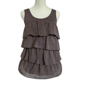 H&M Gray Tiered Flowy Sleeveless Top
